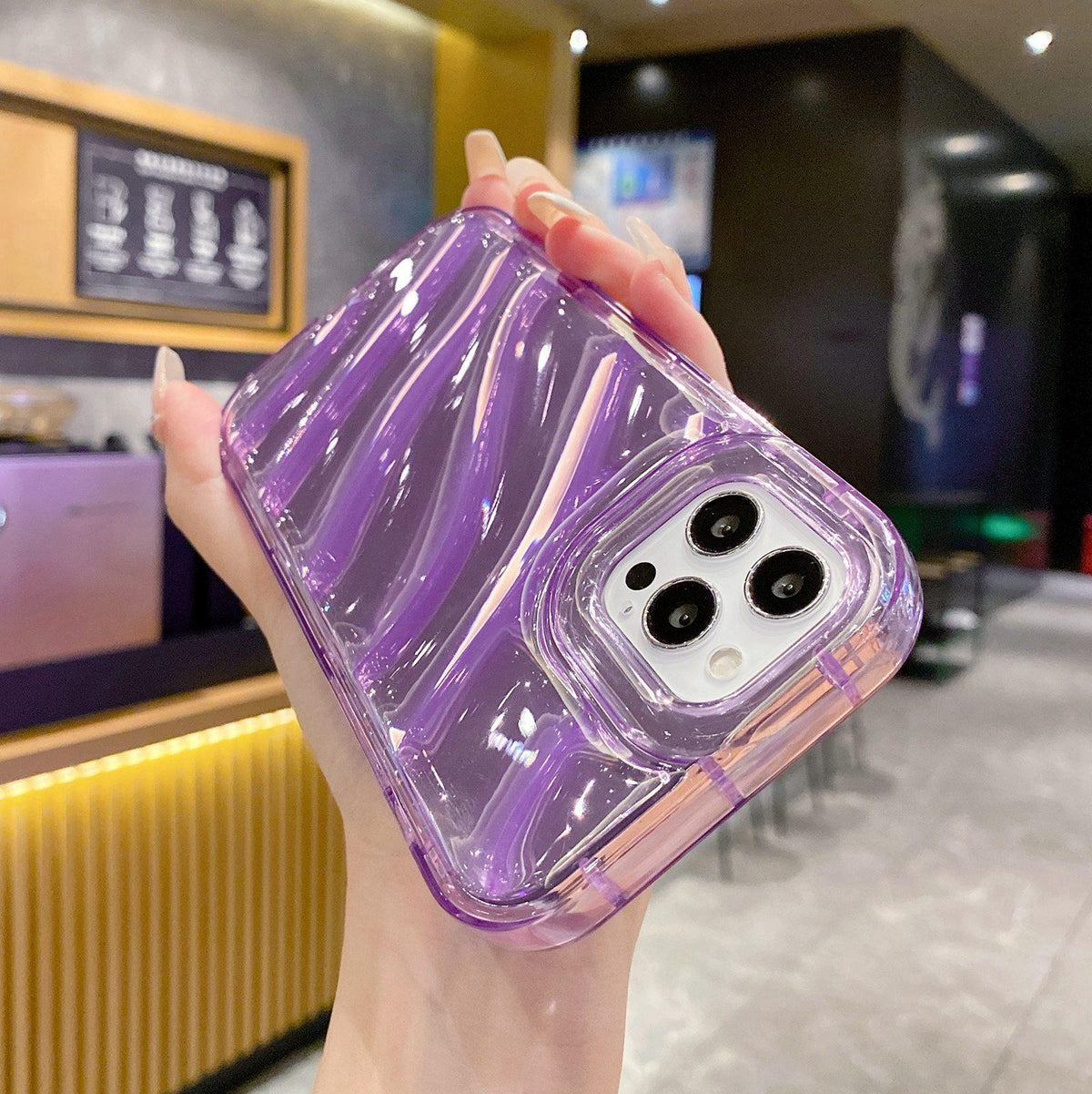 For iPhone 17 Laser Sequin Waves TPU Phone Case - Purple - EDA004853430D