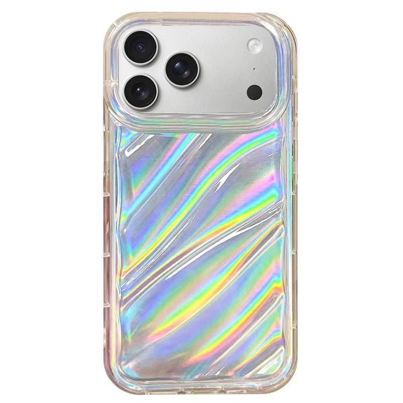 For iPhone 18 Pro Max Laser Sequin Waves TPU Phone Case - Transparent - EDA004853431A