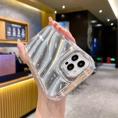 For iPhone 18 Pro Max Laser Sequin Waves TPU Phone Case - Transparent - EDA004853431A