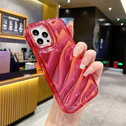 For iPhone 18 Pro Max Laser Sequin Waves TPU Phone Case - Red - EDA004853431B
