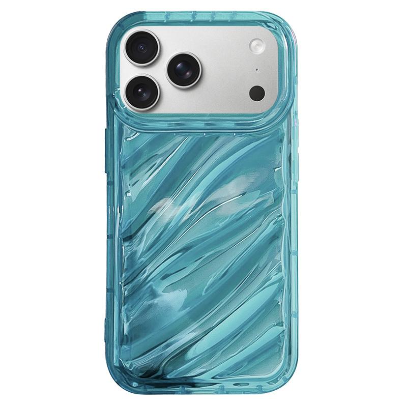 For iPhone 18 Pro Laser Sequin Waves TPU Phone Case - Blue - EDA004853432C