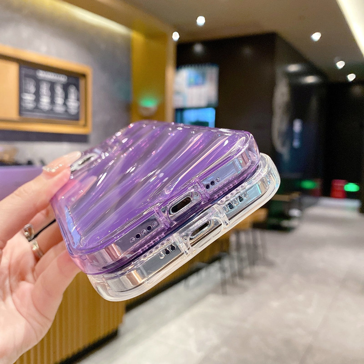 For iPhone 8 Plus / 7 Plus Laser Sequin Waves TPU Phone Case - Transparent - EDA004853427A