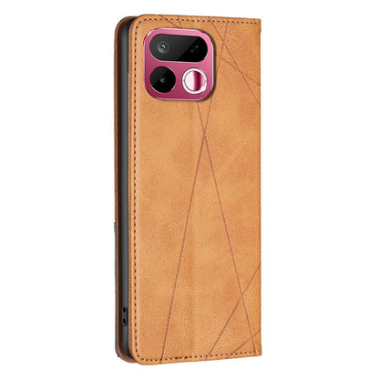 For Realme 16T 5G Rhombus Texture Leather Phone Case - Yellow - EDA004854407B