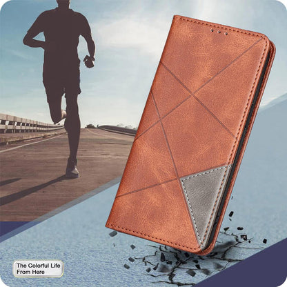 For Realme 16T 5G Rhombus Texture Leather Phone Case - Brown - EDA004854407D