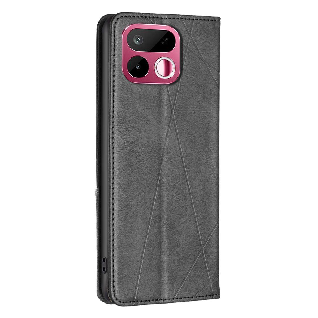 For Realme 16T 5G Rhombus Texture Leather Phone Case - Black - EDA004854407E