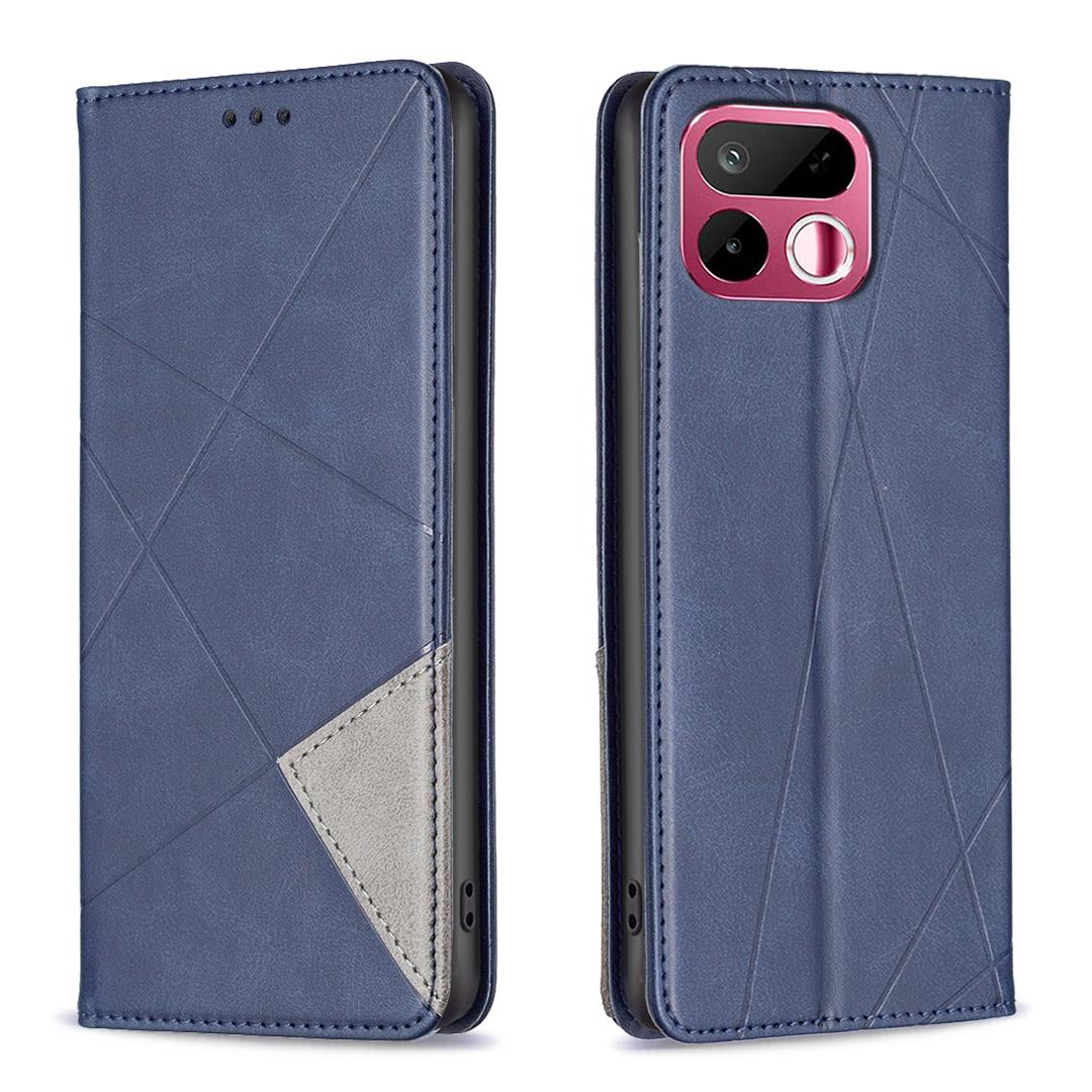 For Realme 16T 5G Rhombus Texture Leather Phone Case - Blue - EDA004854407F