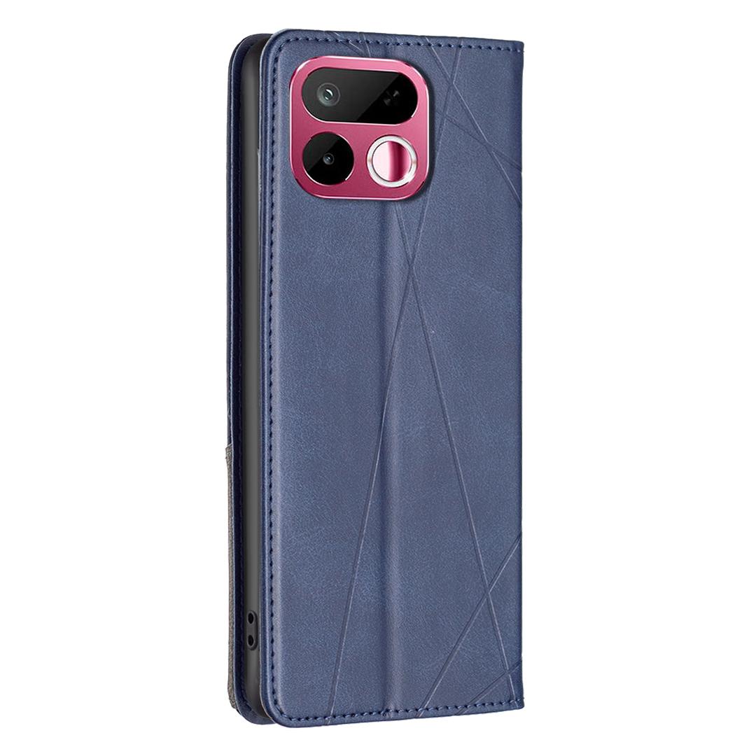 For Realme 16T 5G Rhombus Texture Leather Phone Case - Blue - EDA004854407F
