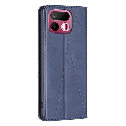 For Realme 16T 5G Rhombus Texture Leather Phone Case - Blue - EDA004854407F