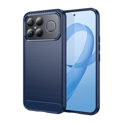 For Redmi K90 Pro Max / Poco F8 Ultra Carbon Fiber Brushed Texture TPU Phone Case(Blue)