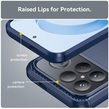 For Redmi K90 Pro Max / Poco F8 Ultra Carbon Fiber Brushed Texture TPU Phone Case(Blue)