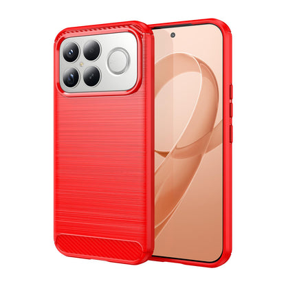 For Redmi K90 Pro Max / Poco F8 Ultra Carbon Fiber Brushed Texture TPU Phone Case(Red)