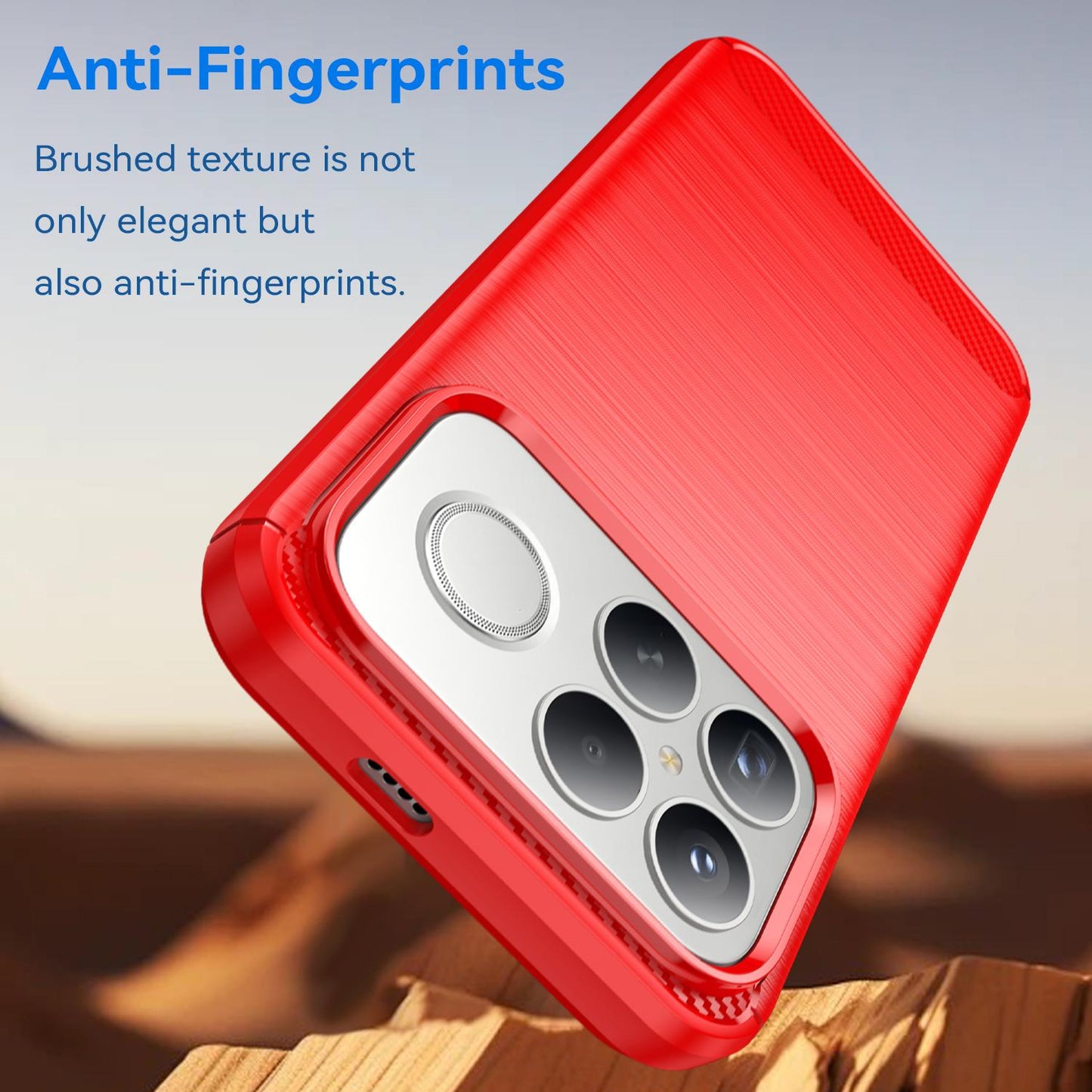 For Redmi K90 Pro Max / Poco F8 Ultra Carbon Fiber Brushed Texture TPU Phone Case(Red)