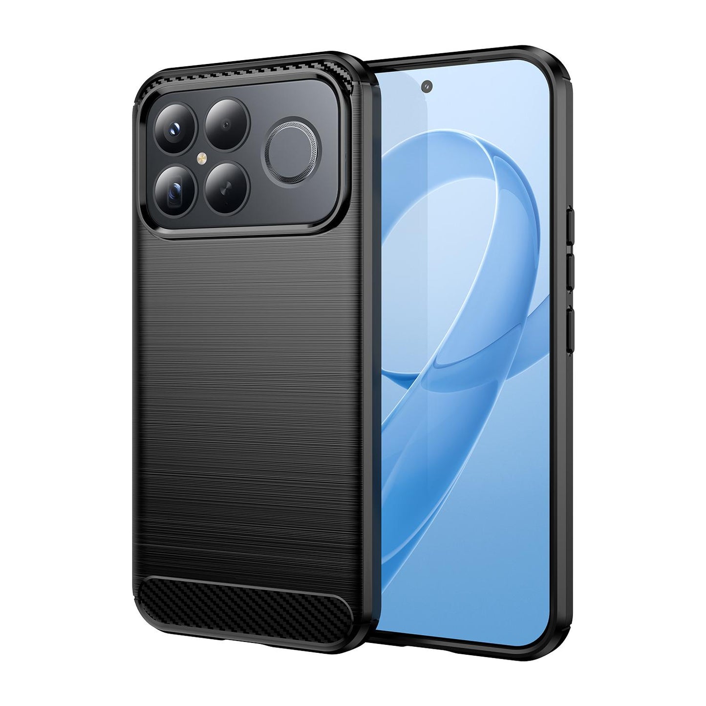 For Redmi K90 Pro Max / Poco F8 Ultra Carbon Fiber Brushed Texture TPU Phone Case(Black)