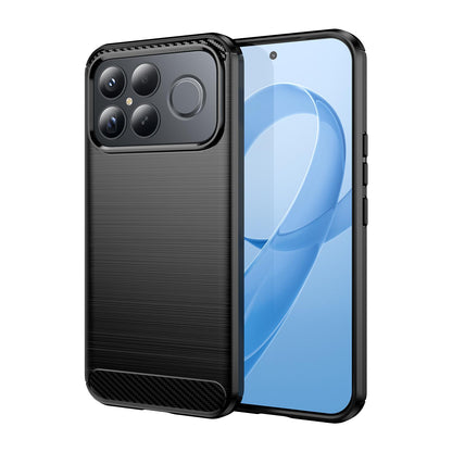 For Redmi K90 Pro Max / Poco F8 Ultra Carbon Fiber Brushed Texture TPU Phone Case(Black)