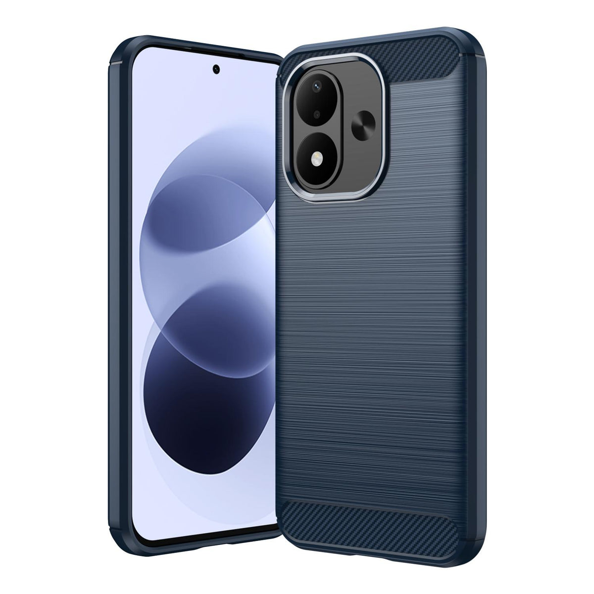 For Redmi Note 17 4G Global 169.7mm Carbon Fiber Brushed Texture TPU Phone Case - Blue - EDA004857527A