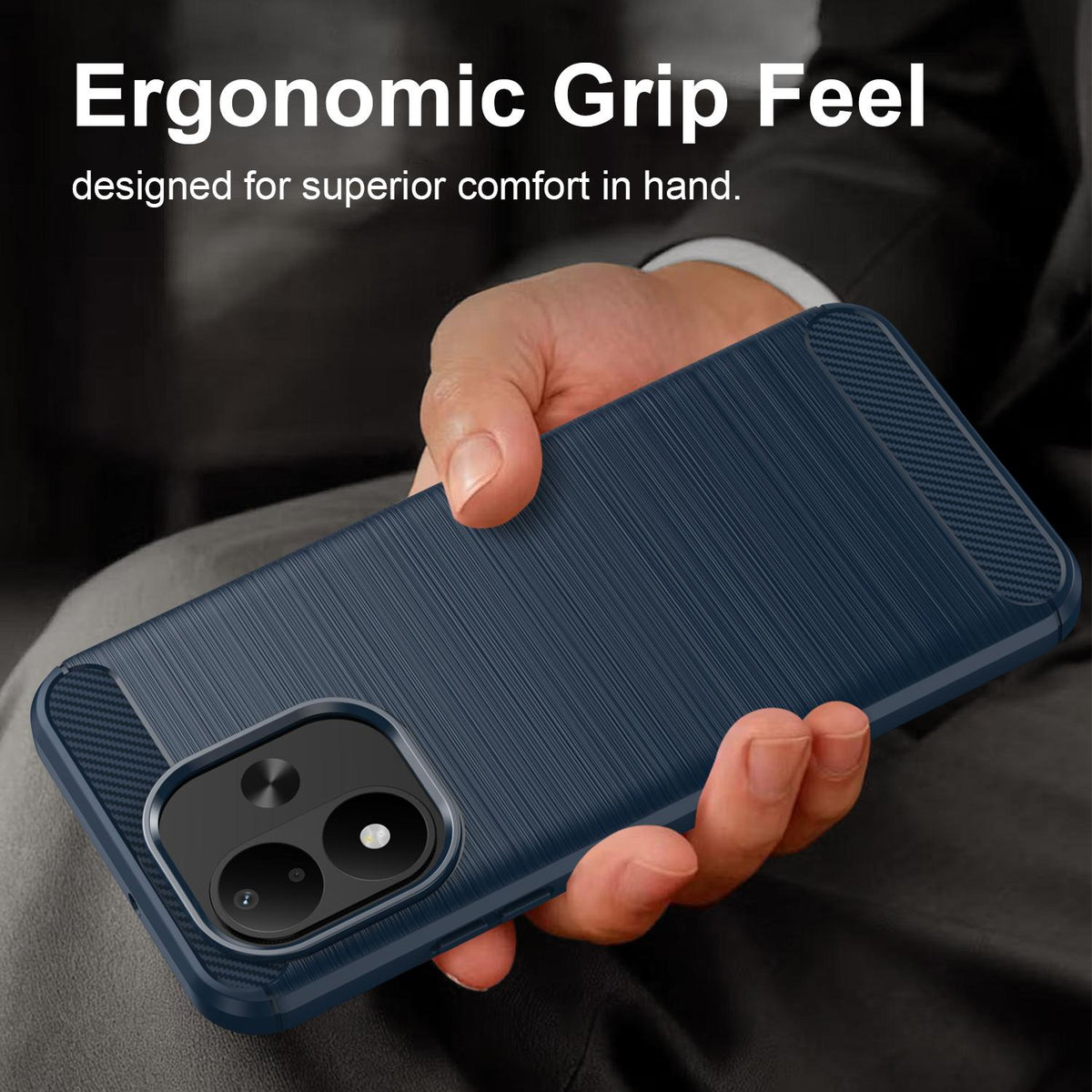 For Redmi Note 17 4G Global 169.7mm Carbon Fiber Brushed Texture TPU Phone Case - Blue - EDA004857527A