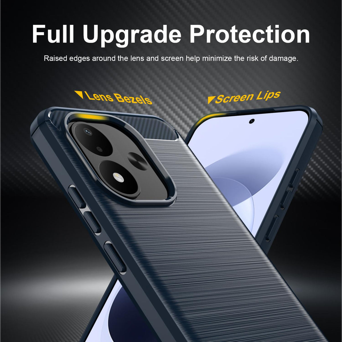 For Redmi Note 17 4G Global 169.7mm Carbon Fiber Brushed Texture TPU Phone Case - Blue - EDA004857527A