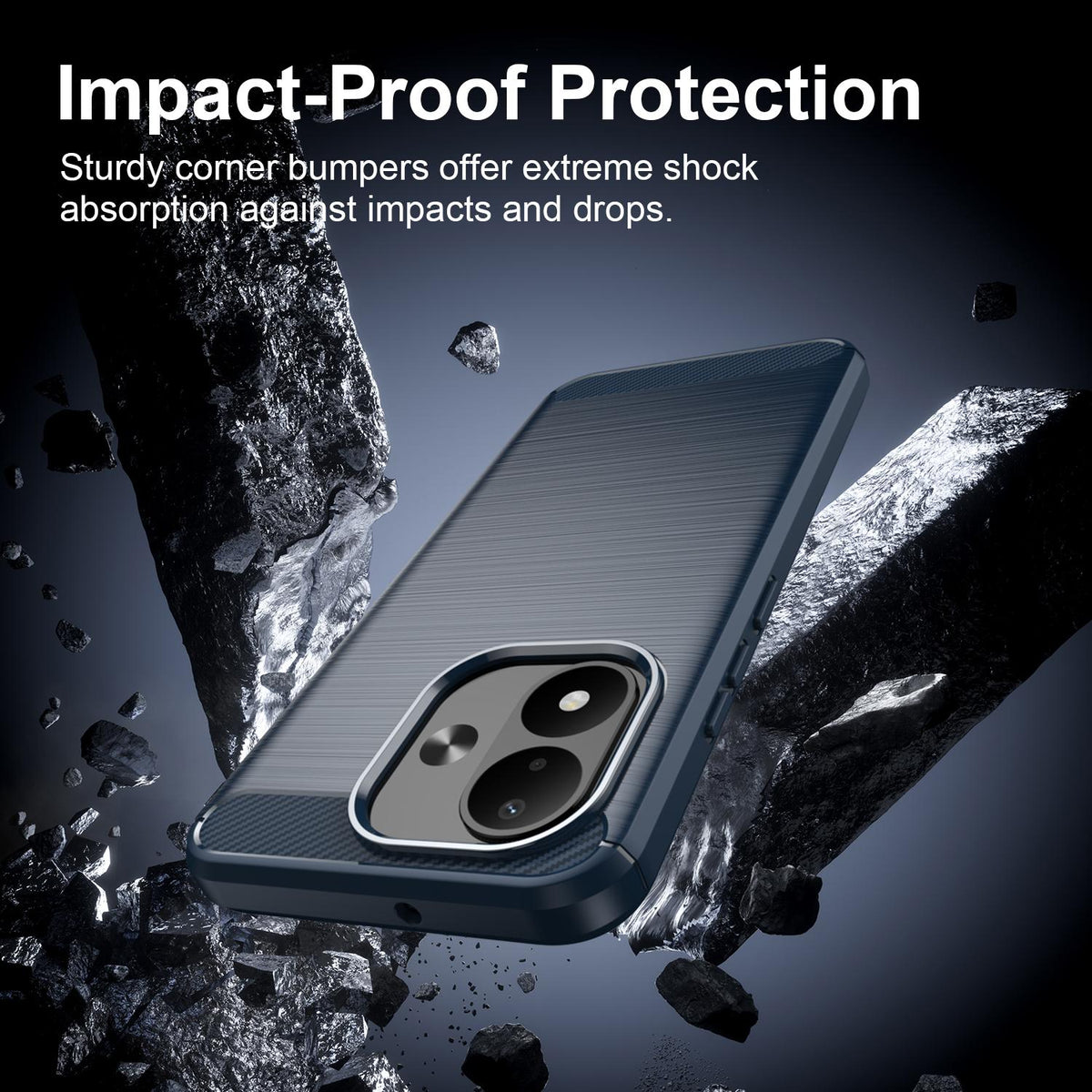 For Redmi Note 17 4G Global 169.7mm Carbon Fiber Brushed Texture TPU Phone Case - Blue - EDA004857527A