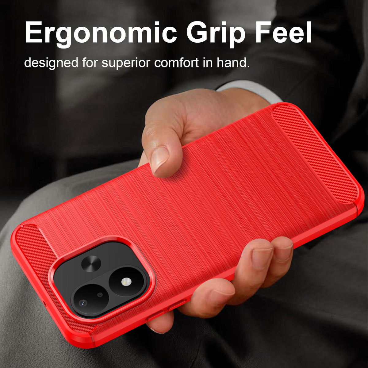 For Redmi Note 17 4G Global 169.7mm Carbon Fiber Brushed Texture TPU Phone Case - Red - EDA004857527B