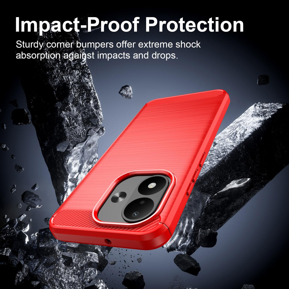 For Redmi Note 17 4G Global 169.7mm Carbon Fiber Brushed Texture TPU Phone Case - Red - EDA004857527B