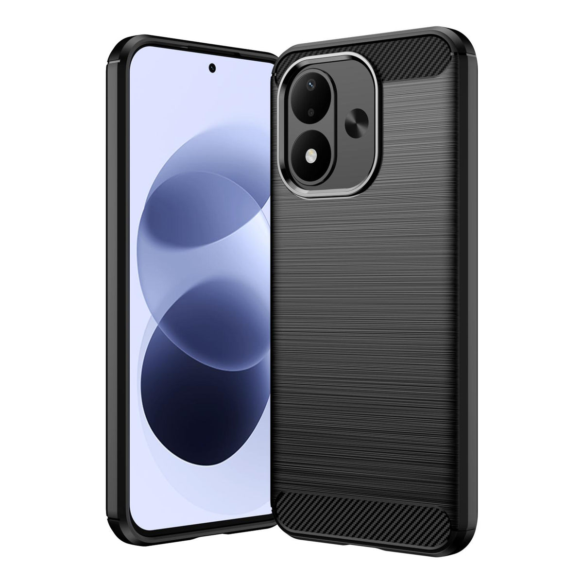 For Redmi Note 17 4G Global 169.7mm Carbon Fiber Brushed Texture TPU Phone Case - Black - EDA004857527C