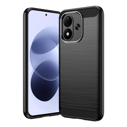 For Redmi Note 17 4G Global 169.7mm Carbon Fiber Brushed Texture TPU Phone Case - Black - EDA004857527C