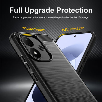 For Redmi Note 17 4G Global 169.7mm Carbon Fiber Brushed Texture TPU Phone Case - Black - EDA004857527C