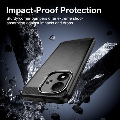 For Redmi Note 17 4G Global 169.7mm Carbon Fiber Brushed Texture TPU Phone Case - Black - EDA004857527C