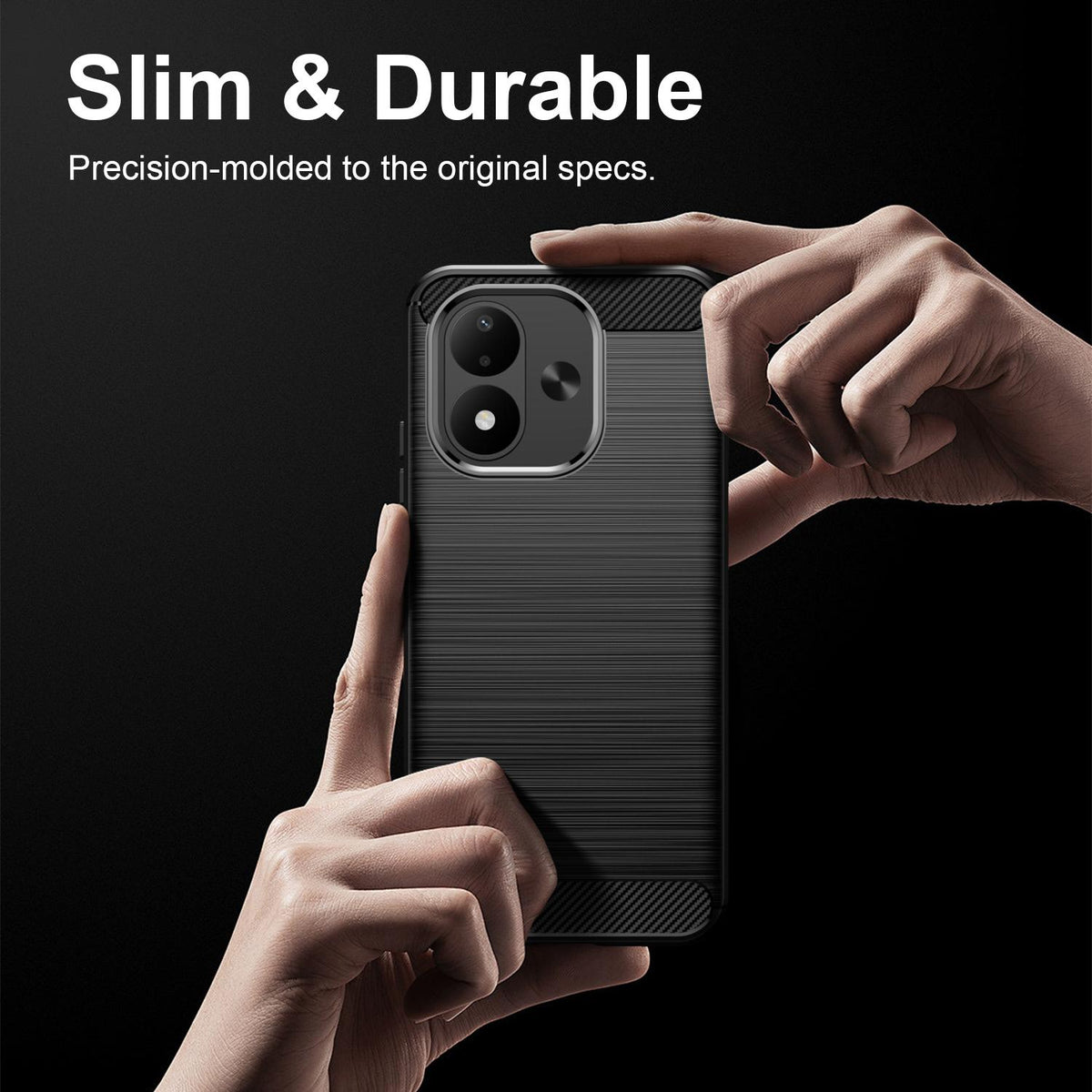 For Redmi Note 17 4G Global 169.7mm Carbon Fiber Brushed Texture TPU Phone Case - Black - EDA004857527C