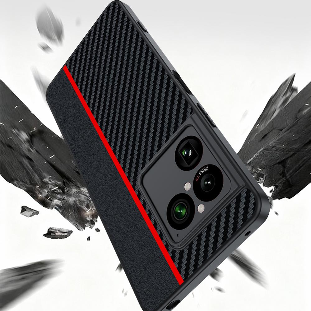 For Sony Xperia 1 VIII Ultra-thin Carbon Fiber Texture Printing Phone Case - Black Red - EDA004866706C