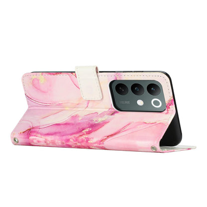 For Realme C100 / C100i / C100x 4G Painted Marble Pattern Leather Phone Case - Rose Gold - EDA004871125C