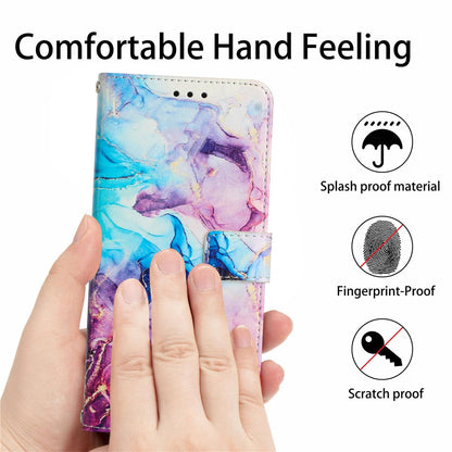 For Redmi K90 Pro Max / Poco F8 Ultra Painted Marble Pattern Leather Phone Case(Pink Purple)