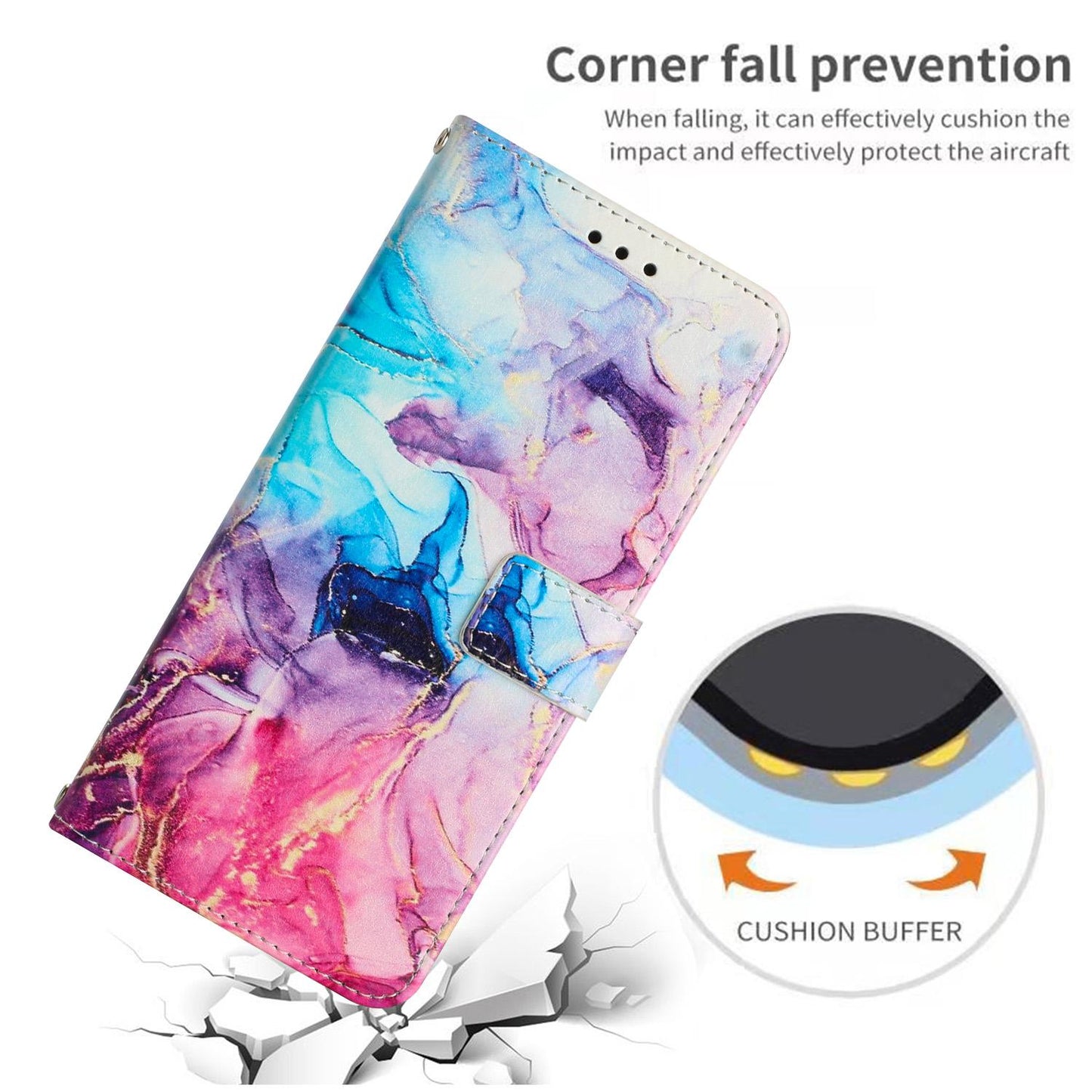 For Redmi K90 Pro Max / Poco F8 Ultra Painted Marble Pattern Leather Phone Case(Pink Purple)