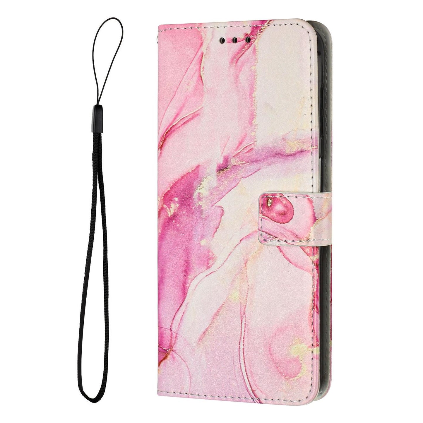 For Redmi K90 Pro Max / Poco F8 Ultra Painted Marble Pattern Leather Phone Case(Rose Gold)
