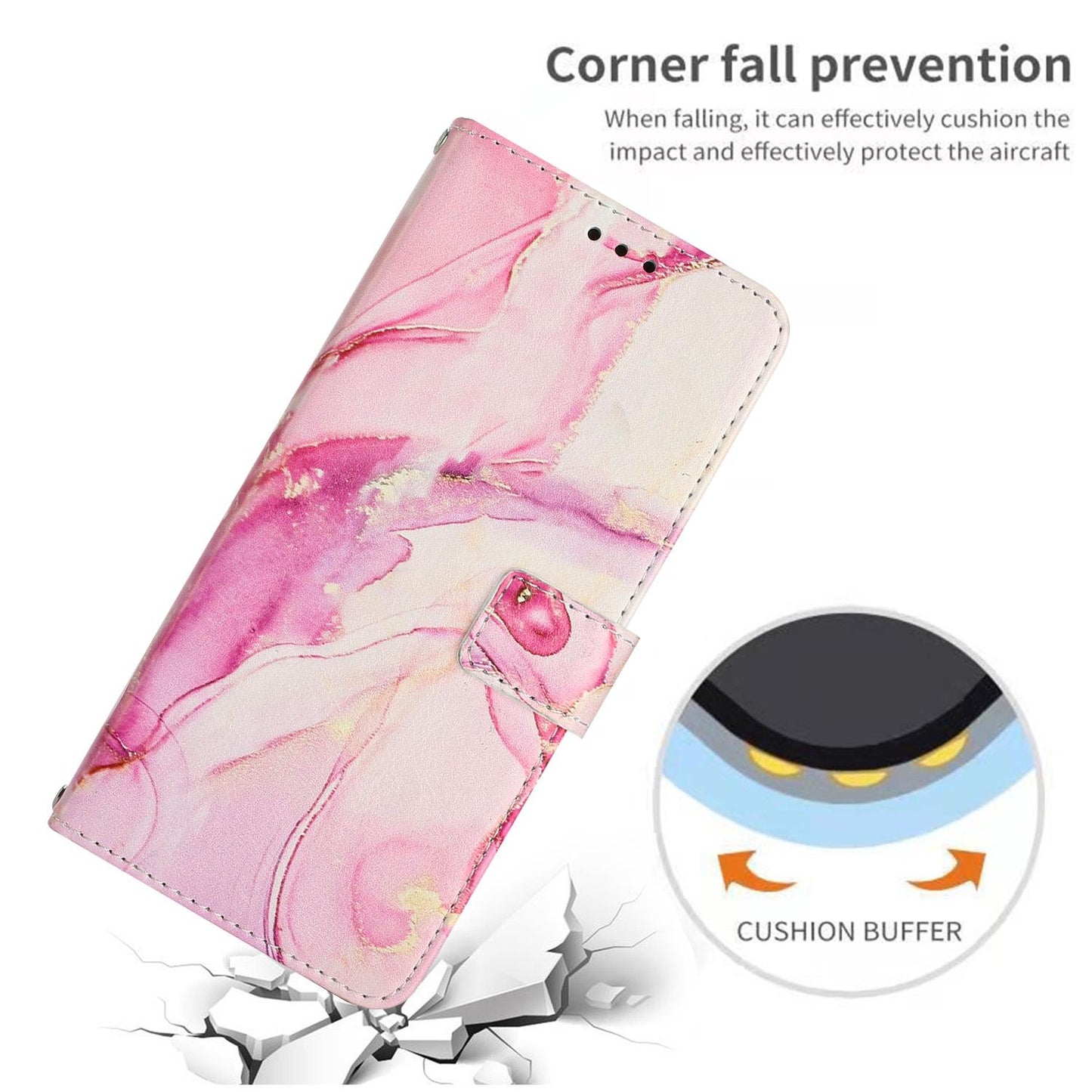 For Redmi K90 Pro Max / Poco F8 Ultra Painted Marble Pattern Leather Phone Case(Rose Gold)