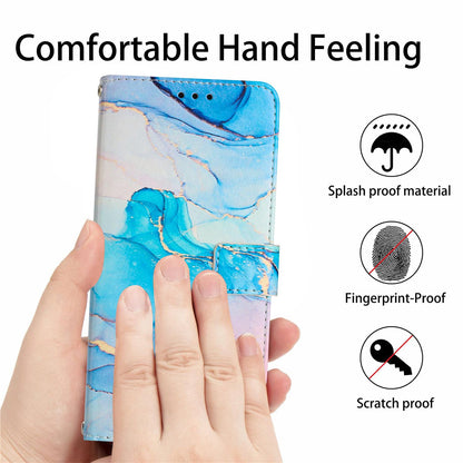 For Redmi K90 Pro Max / Poco F8 Ultra Painted Marble Pattern Leather Phone Case(Pink Green)