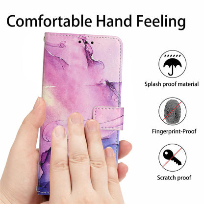 For Redmi K90 Pro Max / Poco F8 Ultra Painted Marble Pattern Leather Phone Case(Purple)