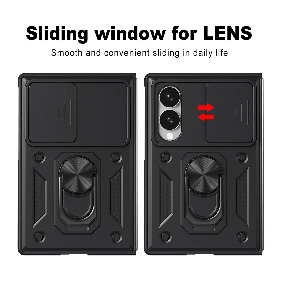 For Galaxy Z Fold8 5G Sliding Camera Cover Design TPU+PC Phone Case(Black)