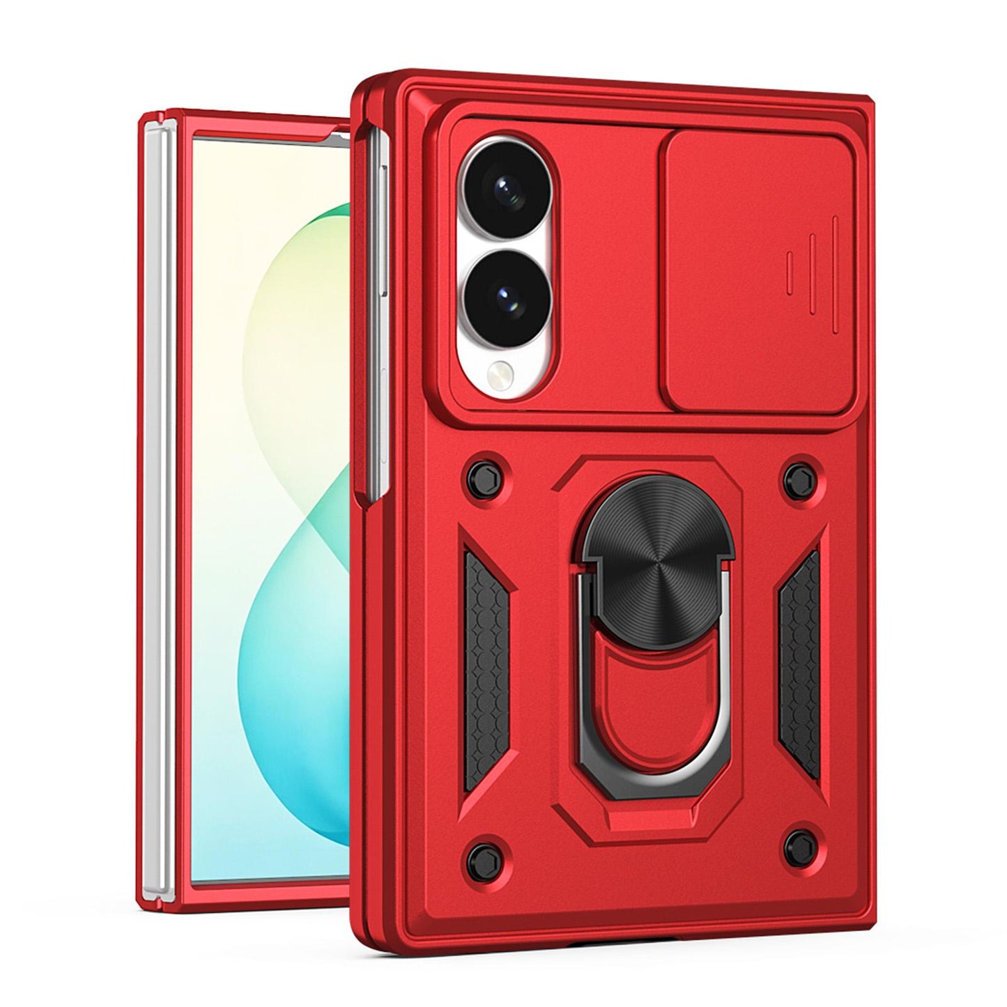 For Galaxy Z Fold8 5G Sliding Camera Cover Design TPU+PC Phone Case(Red)