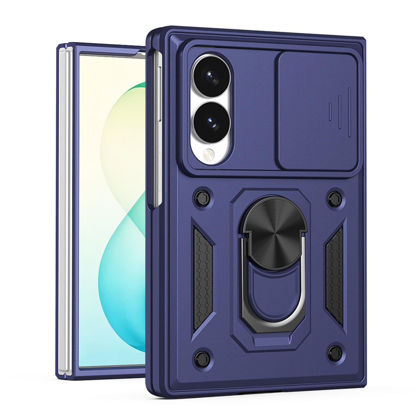 For Galaxy Z Fold8 5G Sliding Camera Cover Design TPU+PC Phone Case(Blue)