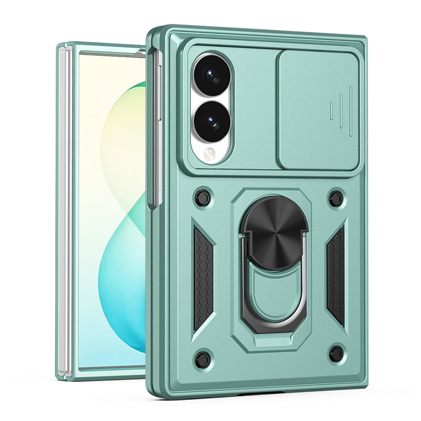 For Galaxy Z Fold8 5G Sliding Camera Cover Design TPU+PC Phone Case(Green)