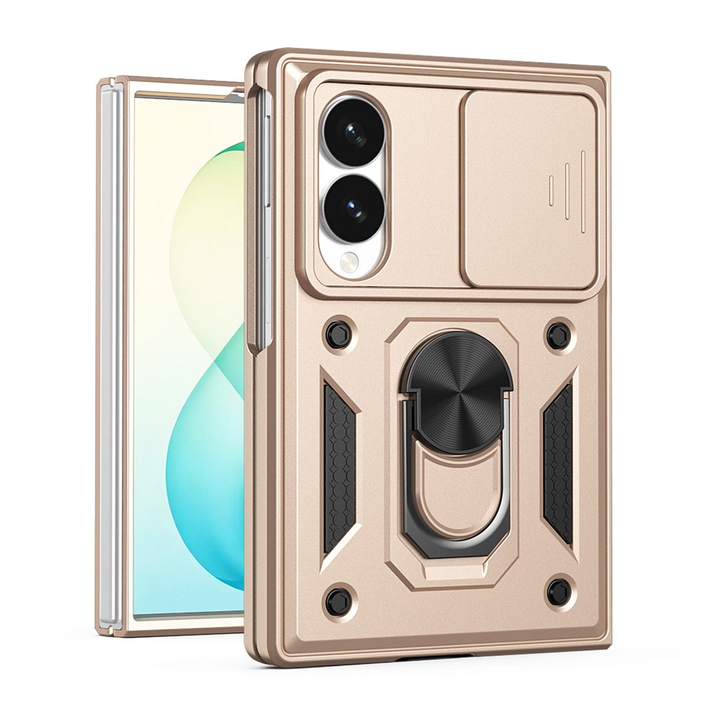 For Galaxy Z Fold8 5G Sliding Camera Cover Design TPU+PC Phone Case(Gold)