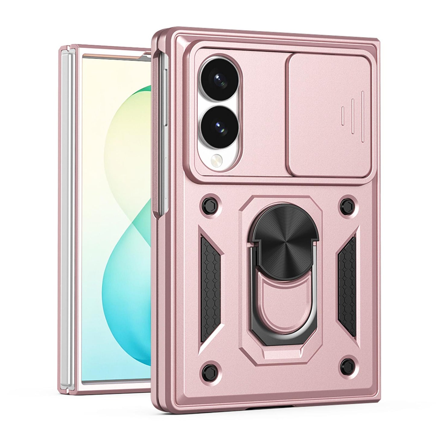 For Galaxy Z Fold8 5G Sliding Camera Cover Design TPU+PC Phone Case(Rose Gold)