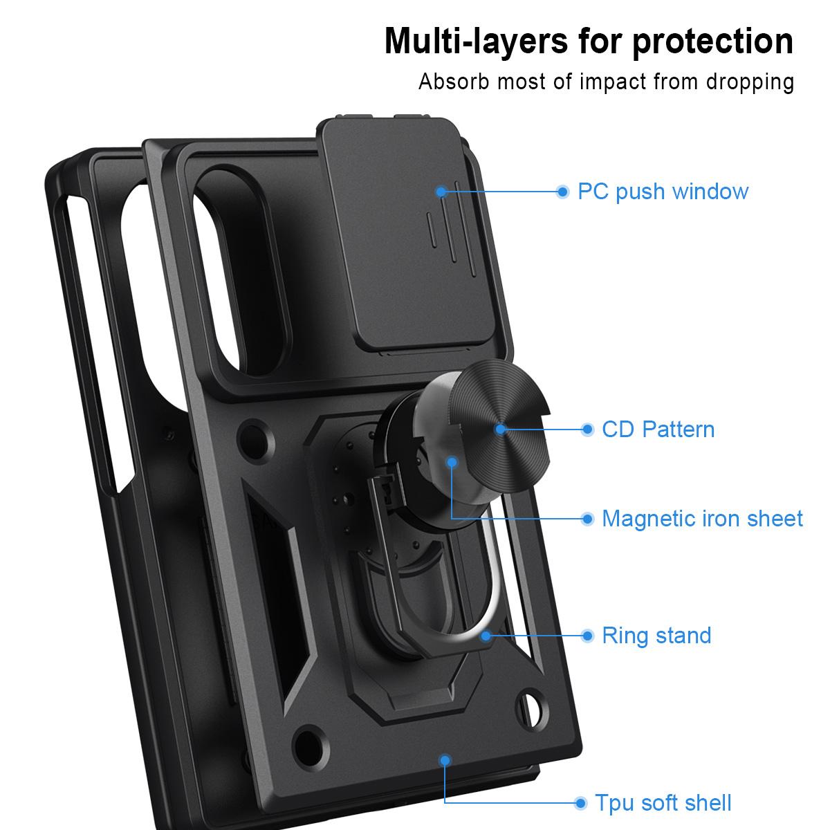For Galaxy Z Fold8 5G Sliding Camera Cover Design TPU+PC Phone Case(Rose Gold)