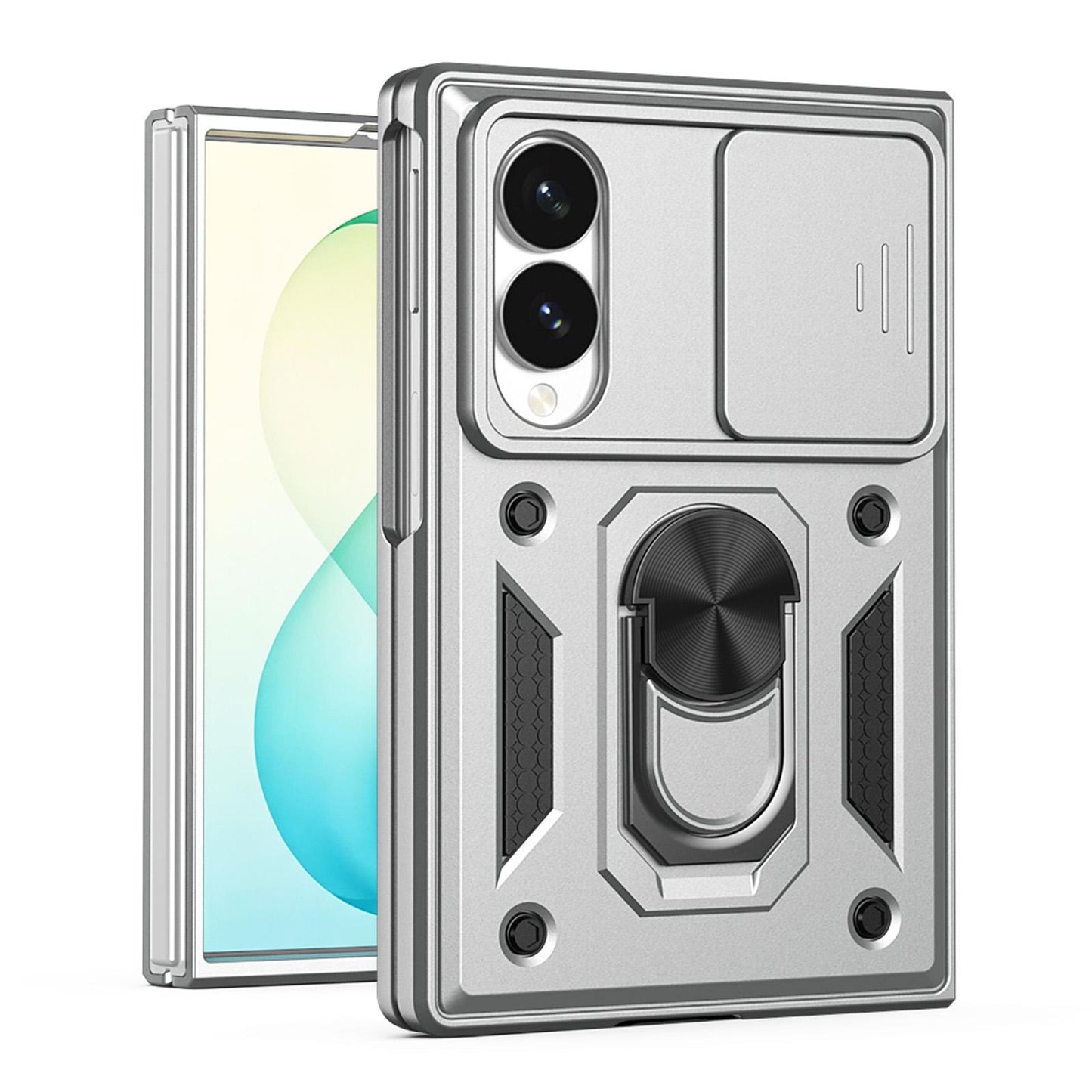 For Galaxy Z Fold8 5G Sliding Camera Cover Design TPU+PC Phone Case(Silver)