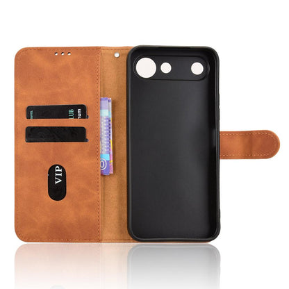 For Tecno Spark 50 5G Skin Feel Magnetic Flip Leather Phone Case(Brown)