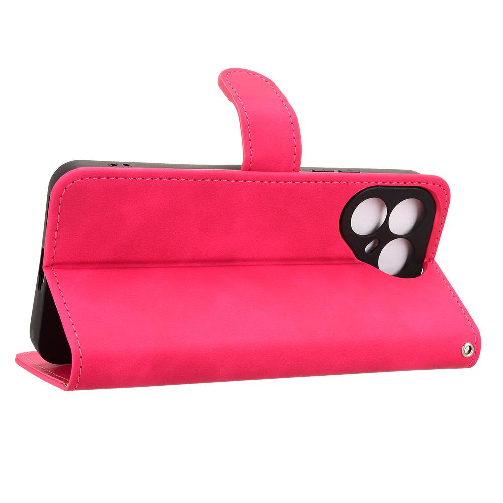 For Tecno Pova 8 5G Skin Feel Magnetic Flip Leather Phone Case(Rose Red)