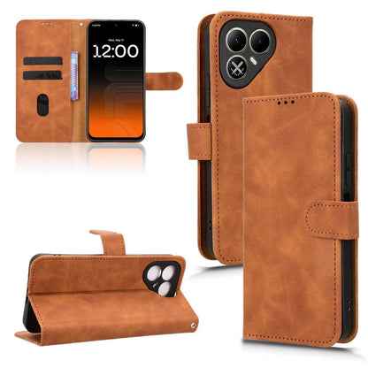 For Tecno Pova 8 5G Skin Feel Magnetic Flip Leather Phone Case(Brown)
