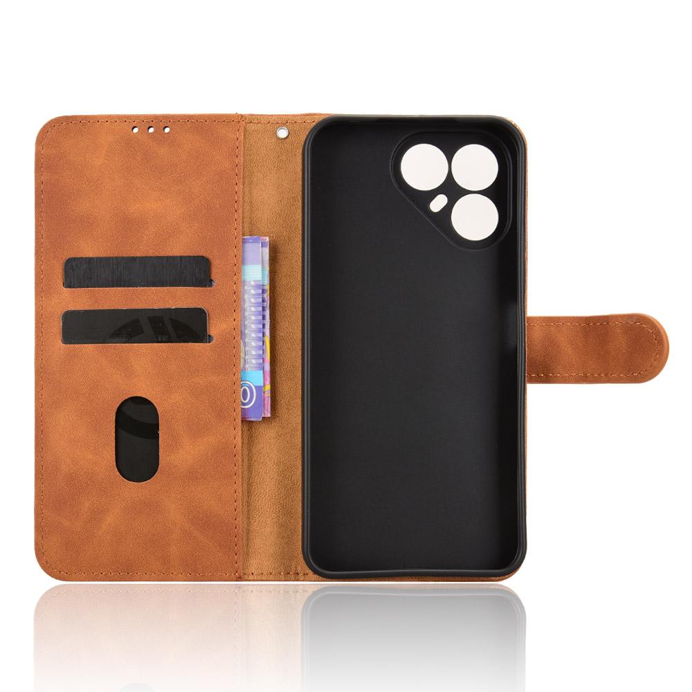 For Tecno Pova 8 5G Skin Feel Magnetic Flip Leather Phone Case(Brown)
