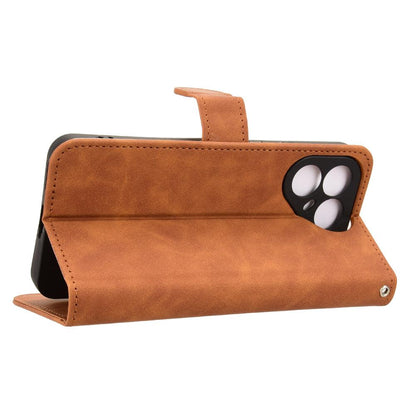 For Tecno Pova 8 5G Skin Feel Magnetic Flip Leather Phone Case(Brown)